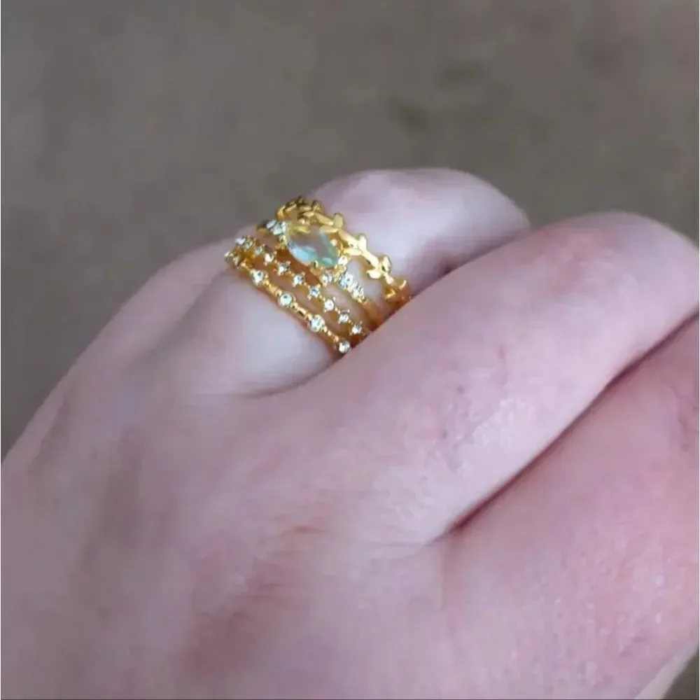 4pc vintage stacking rings sz 9